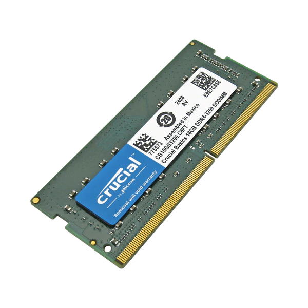 RAM DDR4 PC4-25600 16GB 3200MHZ CL22 1.2V LAPTOP CRUCIAL BASICS CB16GS3200 Garantía 5 Años