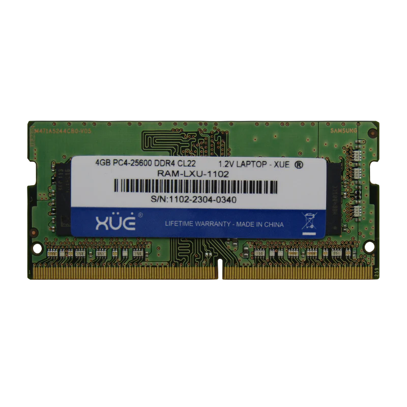 RAM DDR4 PC4-25600 4GB 3200MHZ CL22 1.2V 8C LAPTOP XUE® Garantía 5 Años