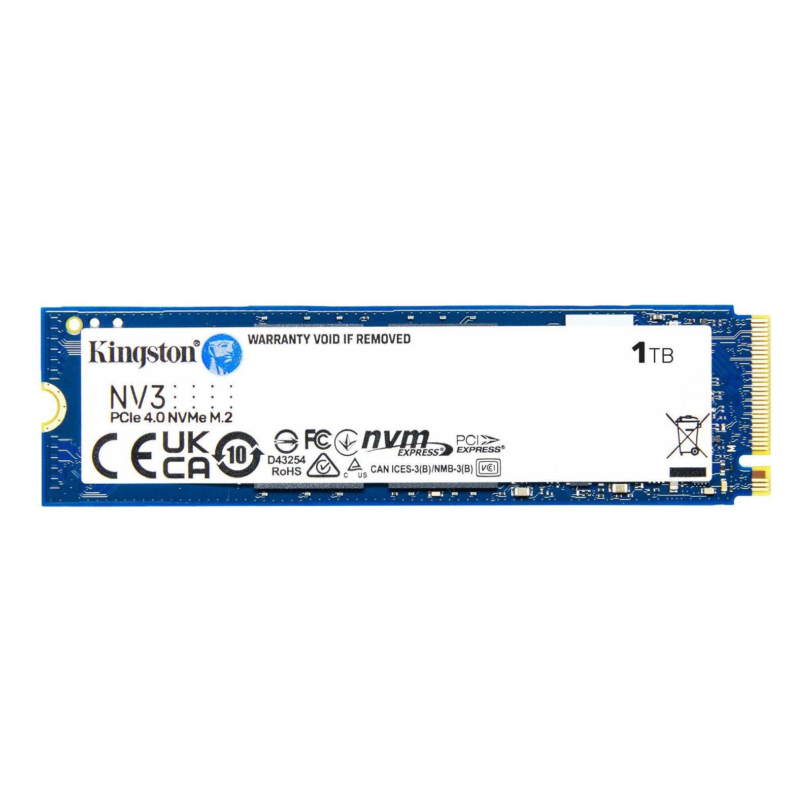 SSD PCI-E 4.0 M.2 2280 1TB NVME KINGSTON NV3 SNV3S/1000G R/W 6000 MB/S Garantia 3 años