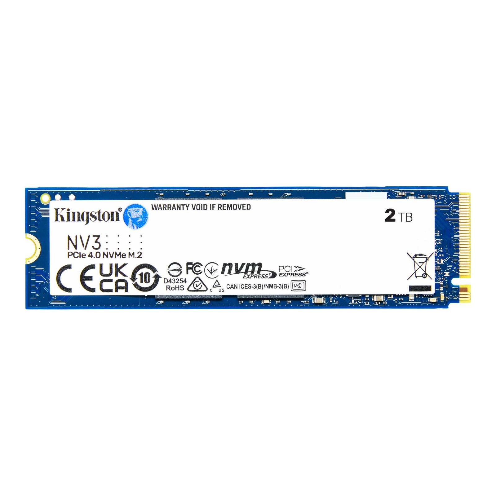 SSD PCI-E 4.0 M.2 2280 2TB NVME KINGSTON NV3 SNV3S/2000G R/W 6000 MB/S Garantia 3 años
