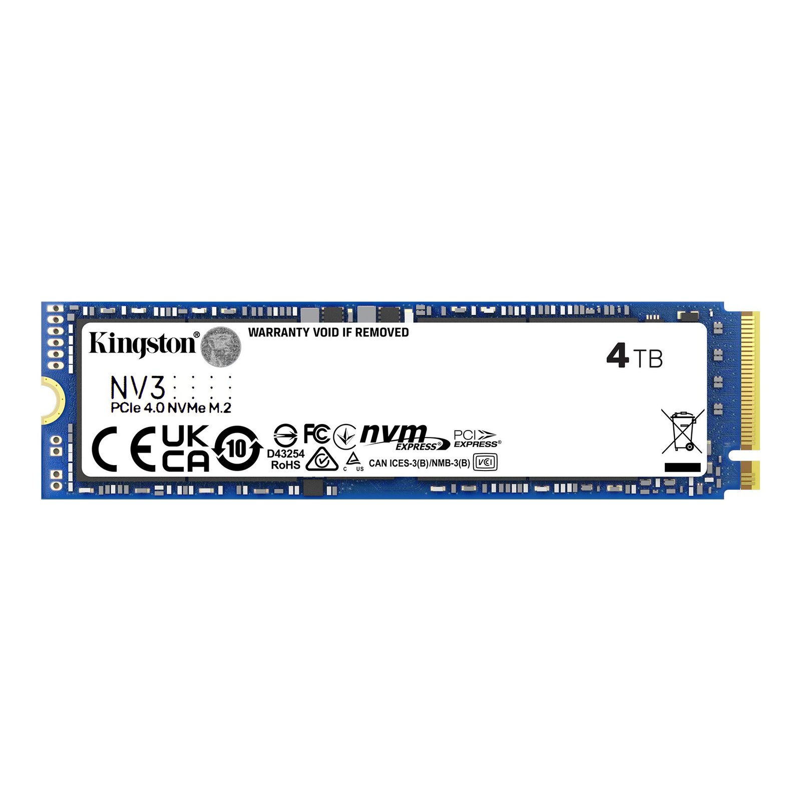 SSD PCI-E 4.0 M.2 2280 4TB NVME KINGSTON NV2 SNV2S/4000G R/W 3500 MB/S Garantia 3 años