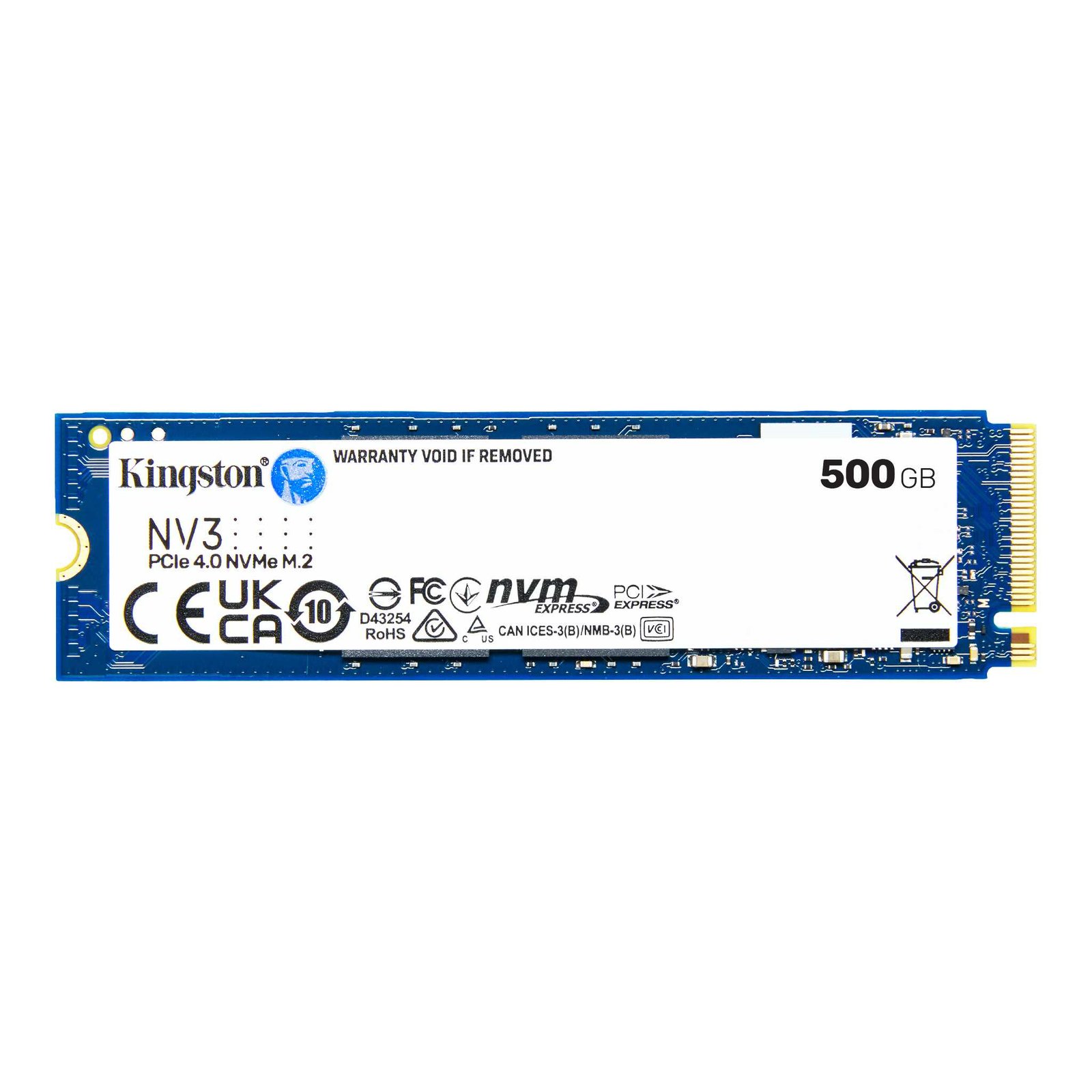 SSD PCI-E 4.0 M.2 2280 500GB NVME KINGSTON SNV3S/500G R/W 5000 MB/S Garantia 3 años