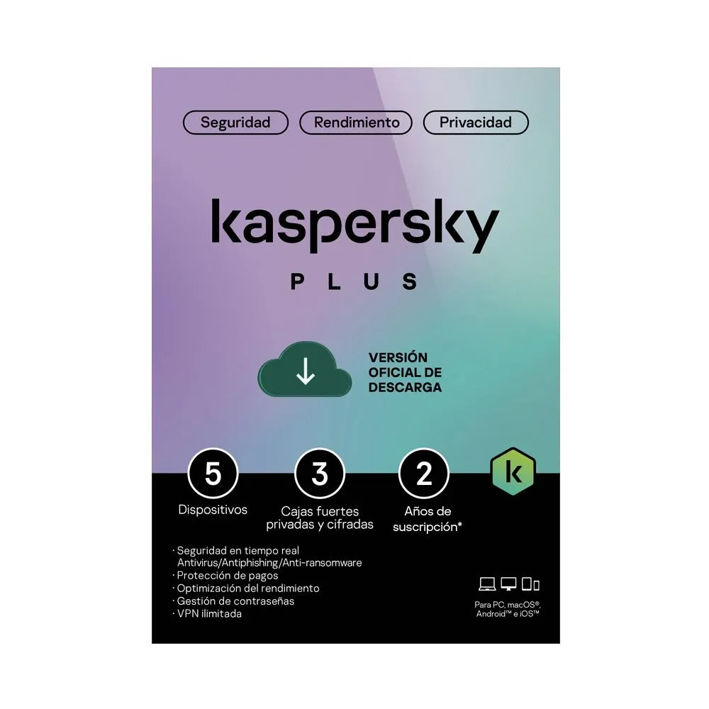 Kaspersky PLUS ESD 5 Dispositivo 24 Meses Base