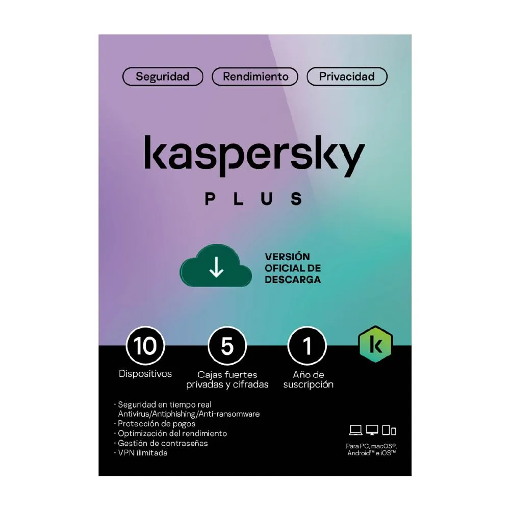 Kaspersky PLUS ESD 10 Dispositivo 12 Meses Base
