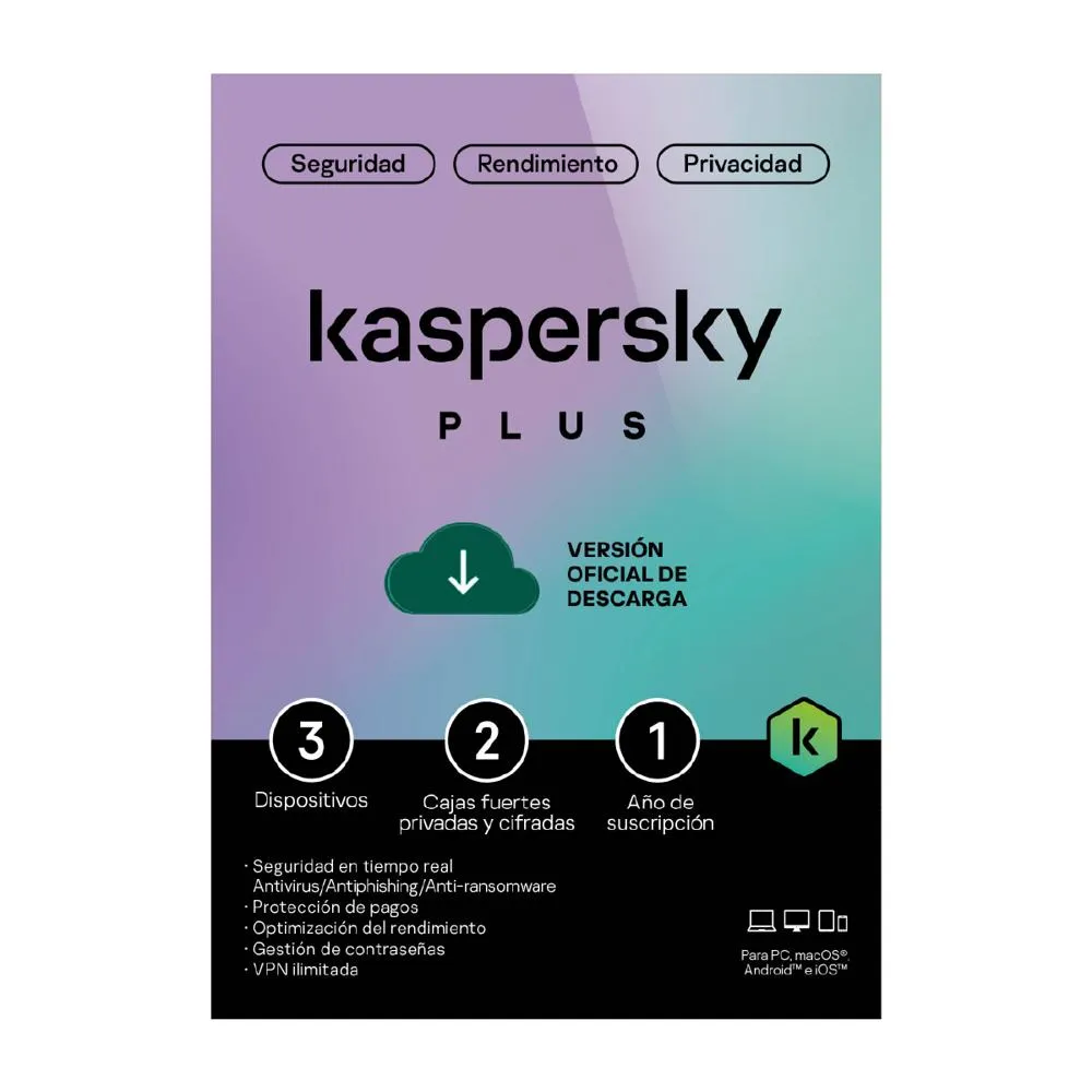 Kaspersky PLUS ESD 3 Dispositivo 12 Meses Base