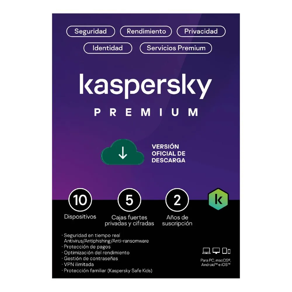 Kaspersky PREMIUM ESD 10 Dispositivo 24 Meses Base